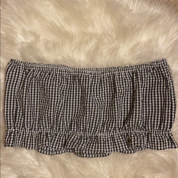 *BOHO CHIC CHECKERED CROP TOP - Picture 3 of 5